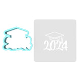 2024 Graduation Cookie Cutter | Stamp | Stencil #3C Wedding / Baby / V Day Cookie Cutter Lady MINI - 2 Inches (5cm) **BUNDLE** Cutter + Stencil