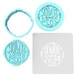 2024 Graduation Cookie Cutter | Stamp | Stencil #5E Wedding / Baby / V Day Cookie Cutter Lady MINI - 2 Inches (5cm) **FULL SET BUNDLE** Cutter + Stamp + Stencil + Debosser **BEST DEAL**