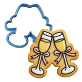 Champagne Glass Cheers Cookie Cutter | Stamp | Stencil - SHARP EDGES - FAST Shipping - Choose Your Own Size! #2