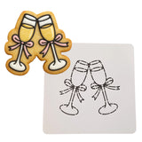 Champagne Glass Cheers Cookie Cutter | Stamp | Stencil - SHARP EDGES - FAST Shipping - Choose Your Own Size! #2