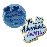 Adventure Awaits Cookie Cutter | Stamp | Stencil #1 Animals & Dinosaurs Cookie Cutter Lady MINI - 2 Inches (5cm) **BUNDLE** Cutter + Debosser