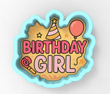 a birthday girl sticker on a white background