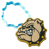 a cookie cutter with a bulldog face on it
