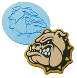 a cookie cutter with a bulldog face on it
