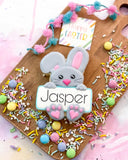 Bunny Name Plaque Girl Cookie Cutter | Stamp | Stencil #1 Easter / Spring / Flower Cookie Cutter Lady