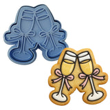 Champagne Glass Cheers Cookie Cutter | Stamp | Stencil - SHARP EDGES - FAST Shipping - Choose Your Own Size! #2 Cookie Cutter Lady LITTLE - 3 Inches (7.62cm) **BUNDLE** Cutter + Stamp