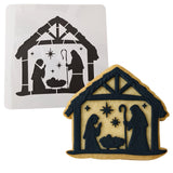 Christmas Nativity Cookie Cutter | Stamp | Stencil #2 Xmas / Winter / NYE Cookie Cutter Lady MINI - 2 Inches (5cm) Stencil ONLY