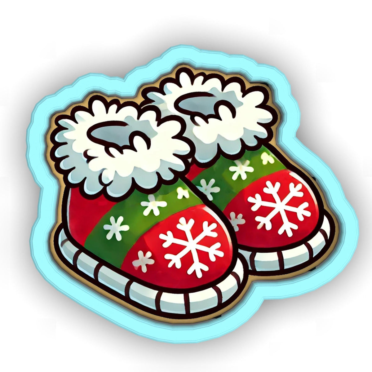 Christmas Slippers Cookie Cutter Stamp Stencil SHARP EDGES FAST  Shipping Choose Your Own Size! #1