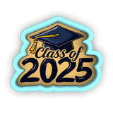a blue and gold class of 205 sticker