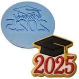 a cookie with a graduation cap on top of it
