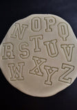 College Alphabet Cookie Cutter Set Letters/ Numbers/ Shapes Cookie Cutter Lady