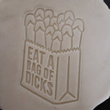 Eat a Bag of Dicks Cookie Cutter | Stamp | Stencil Bachelorette & Bachelor Cookie Cutter Lady