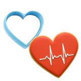 EKG Heart Cookie Cutter | Stamp | Stencil #1 School / Grad Cookie Cutter Lady MINI - 2 Inches (5cm) Cookie Cutter ONLY (Outline)