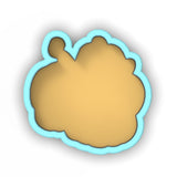 a cookie shaped like a cloud on a white background