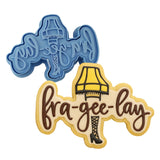 Fra Gee Lay Leg Cookie Cutter | Stamp | Stencil #1 Xmas / Winter / NYE Cookie Cutter Lady MINI - 2 Inches (5cm) **BUNDLE** Cutter + Stamp