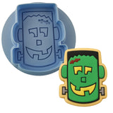 Frankenstein Face Cookie Cutter Outline & Stamp 3 Halloween / Fall Cookie Cutter Lady MINI - 2 Inches (5cm) **BUNDLE** Cutter + Debosser