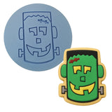 Frankenstein Face Cookie Cutter Outline & Stamp 3 Halloween / Fall Cookie Cutter Lady MINI - 2 Inches (5cm) Debosser ONLY