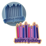 Happy Birthday Candles Cookie Cutter | Stamp | Stencil #1 Mom / Dad / Bday / Party Cookie Cutter Lady MINI - 2 Inches (5cm) **BUNDLE** Cutter + Debosser
