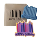 Happy Birthday Candles Cookie Cutter | Stamp | Stencil #1 Mom / Dad / Bday / Party Cookie Cutter Lady