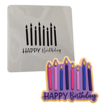 Happy Birthday Candles Cookie Cutter | Stamp | Stencil #1 Mom / Dad / Bday / Party Cookie Cutter Lady MINI - 2 Inches (5cm) Stencil ONLY