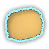 a cookie pan with a cookie crust in the shape of a circle