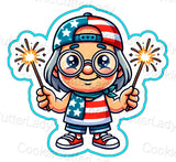 July 4th Presidents Party Cookie Cutter Set | Stamp | Stencil | Debosser St Pats / July 4th Cookie Cutter Lady 7. Ben Franklin Sparklers Cutter Only