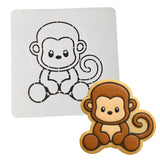 Monkey Body Cookie Cutter | Stamp | Stencil #1 Animals & Dinosaurs Cookie Cutter Lady MINI - 2 Inches (5cm) Stencil ONLY