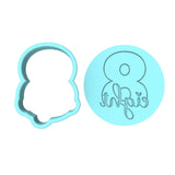 Number Eight Cookie Cutter | Stamp | Stencil birthday Cookie Cutter Lady MINI - 2 Inches (5cm) **BUNDLE** Cutter + Debosser