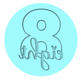 Number Eight Cookie Cutter | Stamp | Stencil birthday Cookie Cutter Lady MINI - 2 Inches (5cm) Debosser ONLY