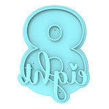 Number Eight Cookie Cutter | Stamp | Stencil birthday Cookie Cutter Lady MINI - 2 Inches (5cm) Stamp ONLY