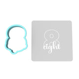 Number Eight Cookie Cutter | Stamp | Stencil birthday Cookie Cutter Lady MINI - 2 Inches (5cm) **BUNDLE** Cutter + Stencil