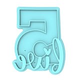 Number Five Cookie Cutter | Stamp | Stencil birthday Cookie Cutter Lady MINI - 2 Inches (5cm) Stamp ONLY