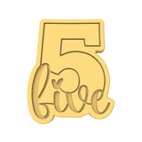 Number Five Cookie Cutter | Stamp | Stencil birthday Cookie Cutter Lady