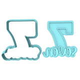 Number Seven Cookie Cutter | Stamp | Stencil birthday Cookie Cutter Lady MINI - 2 Inches (5cm) **BUNDLE** Cutter + Stamp