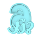 Number Six Cookie Cutter | Stamp | Stencil birthday Cookie Cutter Lady MINI - 2 Inches (5cm) Stamp ONLY