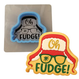 Oh Fudge Ralphie Cookie Cutter | Stamp | Stencil Xmas / Winter / NYE Cookie Cutter Lady MINI - 2 Inches (5cm) **BUNDLE** Cutter + Stencil