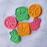 Peace Bus Cookie Cutter Stamp & Outline #1 Miscellaneous Cookie Cutter Lady
