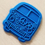 Peace Bus Cookie Cutter Stamp & Outline #1 Miscellaneous Cookie Cutter Lady