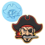 Pirate Head Cookie Cutter | Stamp | Stencil #1 Boys/ Army / Outdoorsman Cookie Cutter Lady MINI - 2 Inches (5cm) Debosser ONLY