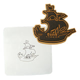 Pirate Ship Cookie Cutter | Stamp | Stencil #1 Boys/ Army / Outdoorsman Cookie Cutter Lady MINI - 2 Inches (5cm) Stencil ONLY