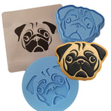 Pug Face Cookie Cutter | Stamp | Stencil #1 Animals & Dinosaurs Cookie Cutter Lady MINI - 2 Inches (5cm) **FULL SET BUNDLE** Cutter + Stamp + Stencil + Debosser **BEST DEAL**