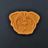 Pug Face Cookie Cutter | Stamp | Stencil #1 Animals & Dinosaurs Cookie Cutter Lady