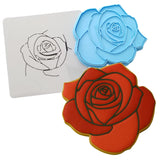 Rose Cookie Cutter Outline & Stamp Easter / Spring / Flower Cookie Cutter Lady