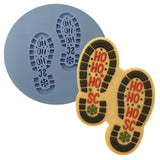 Santa Footprints Cookie Cutter | Stamp | Stencil Xmas / Winter / NYE Cookie Cutter Lady MINI - 2 Inches (5cm) Debosser ONLY