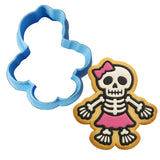 Skeleton Girl Cookie Cutter | Stamp | Stencil #1 Halloween / Fall Cookie Cutter Lady MINI - 2 Inches (5cm) Cookie Cutter ONLY (Outline)