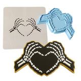 Skeleton Hands Heart Cookie Cutter | Stamp | Stencil #1 Halloween / Fall Cookie Cutter Lady