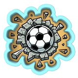 Soccer Ball Blasted Into Wall Cookie Cutter | Stamp | Stencil - SHARP EDGES - FAST Shipping - Choose Your Own Size! #1 Cookie Cutter Lady