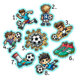 Soccer Futbol Boys Cookie Cutter Set | Stamp | Stencil | Debosser #2 Cookie Cutter Lady 1. Boy Dribbling Soccer Ball Brown Hair 1 Cutter Only