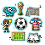 Soccer Futbol Cookie Cutter Set | Stamp | Stencil | Debosser #1 Cookie Cutter Lady 1. Goalie Gloves Making a Save 1 Cutter Only