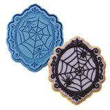 Spider Web Frame Cookie Cutter | Stamp | Stencil #1 Halloween / Fall Cookie Cutter Lady MINI - 2 Inches (5cm) **BUNDLE** Cutter + Stamp